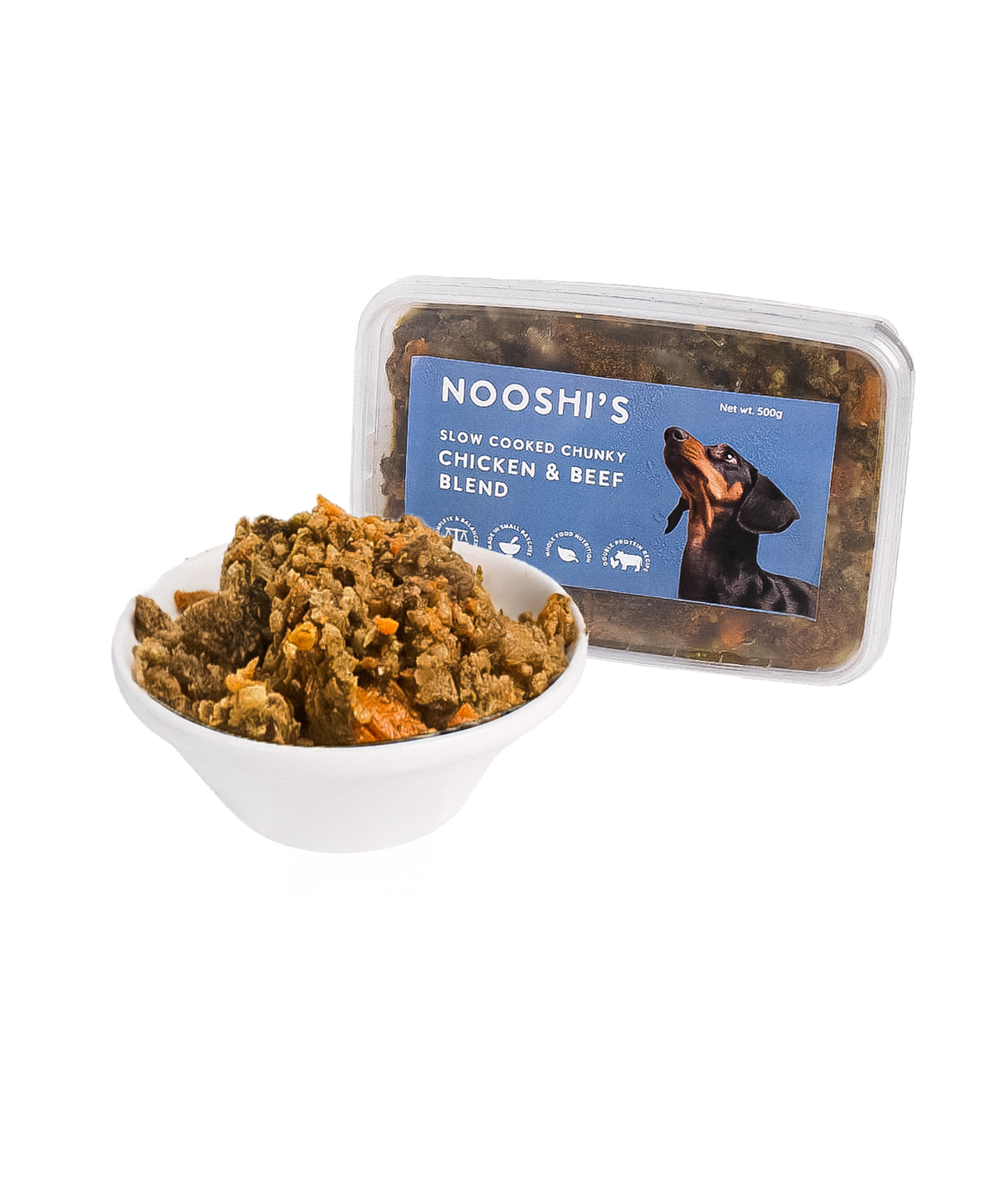 Slow-Cooked Chunky Chicken & Beef Blend